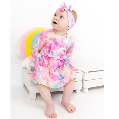 Комплект платье и повязка на голову Розовая симфония Leo 3039А